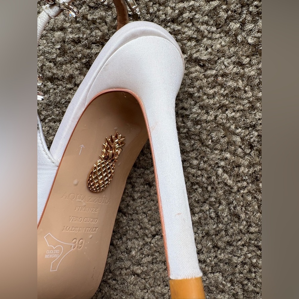 Aquaazzura bridal White-Embellished Women's Heels - Picture 8 of 12
